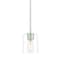 Designers Fountain Liam 60 Watt 1 Light Satin Platinum Mini-Pendant with Clear Glass Shade 93030-SP - alternate 1